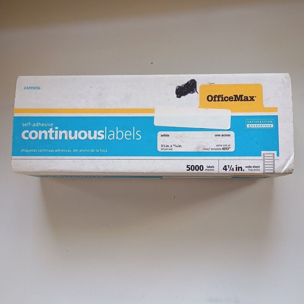 OfficeMax Laser/Inkjet Bright White Shipping Labels 3-1/2" X 15/16" OM99056